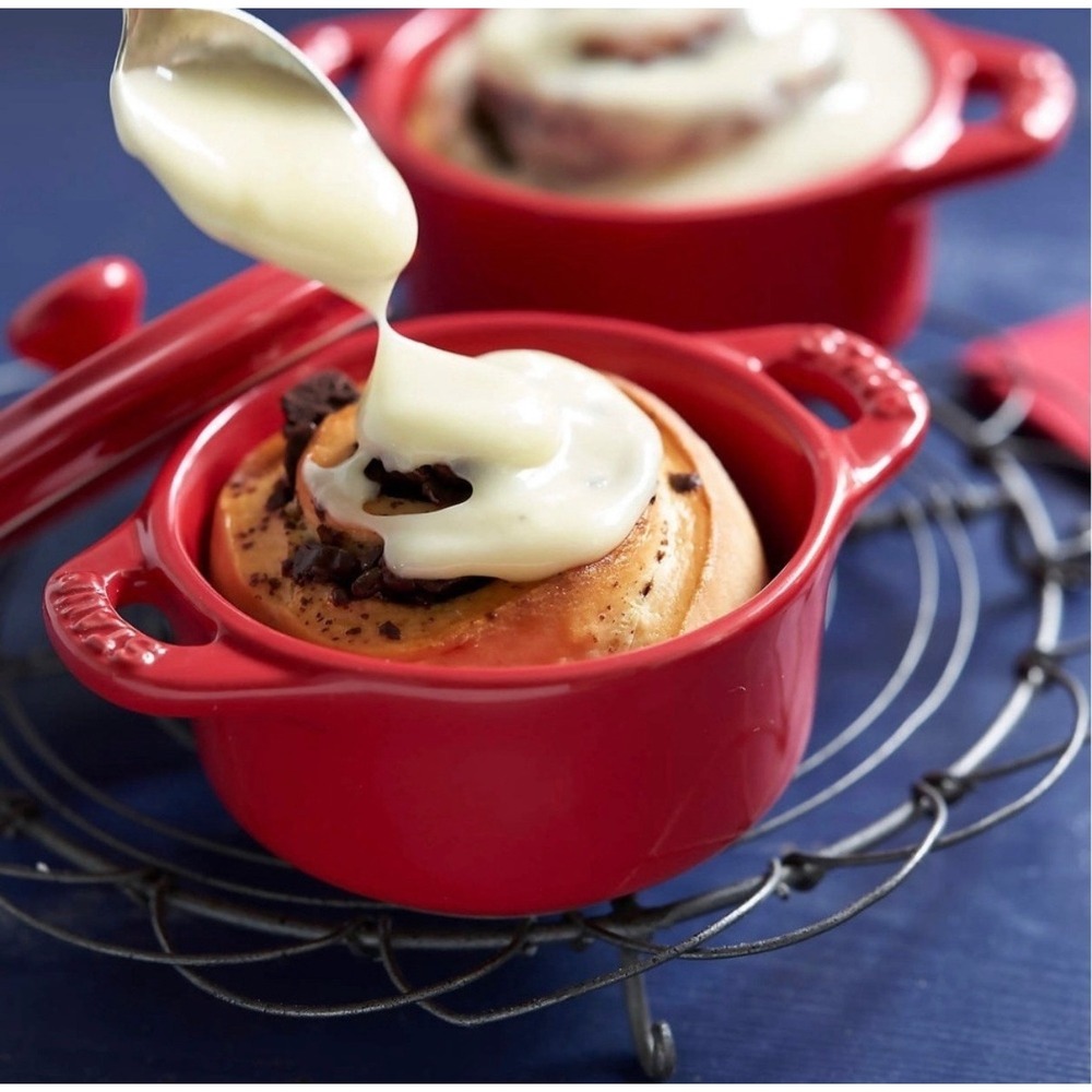 STAUB Ramekin Red Ceramic Casserole Mini Dish‎ w/Lid La Cocotte Kitchen Cookware